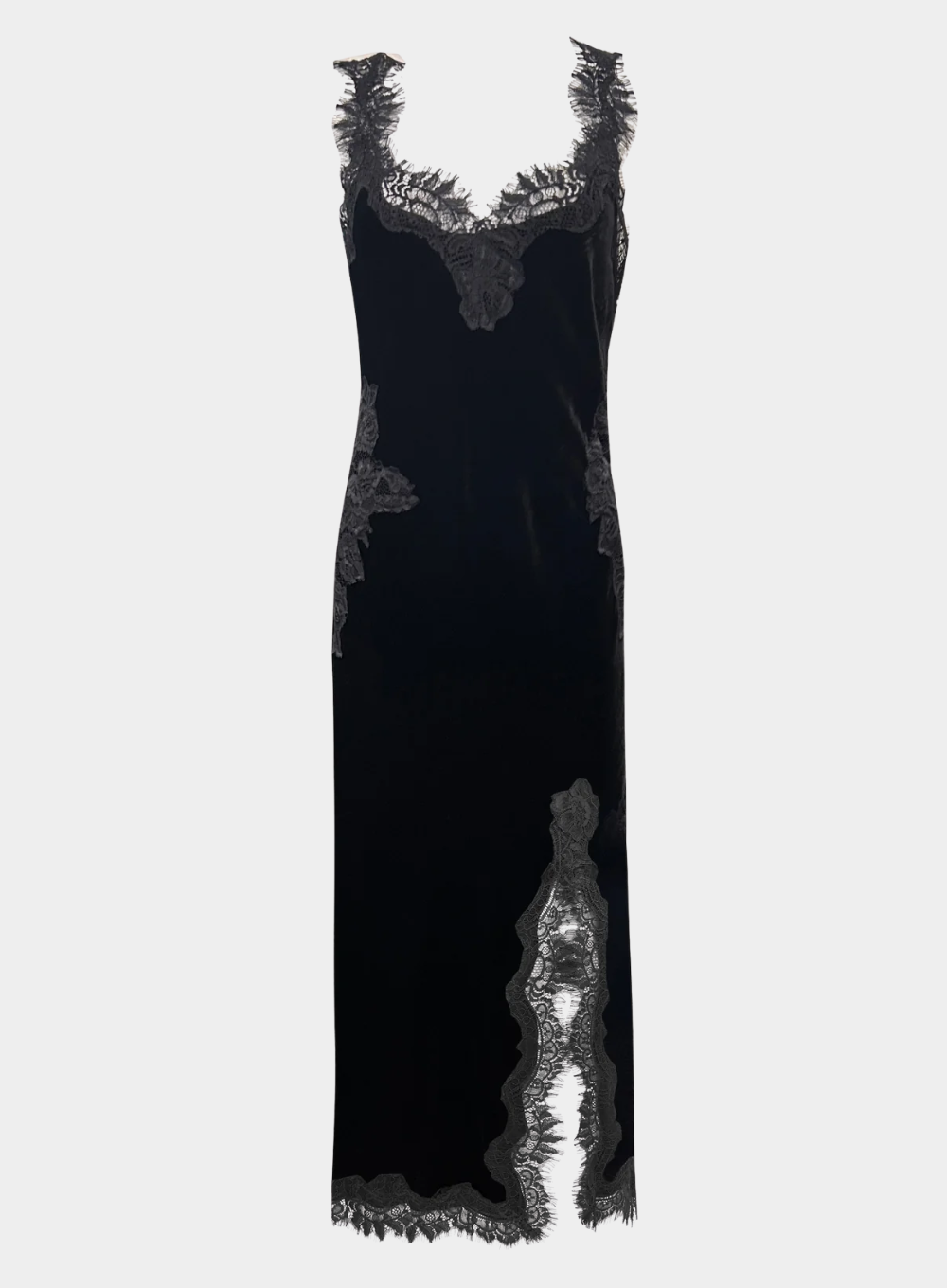 GOLD HAWK | Velvet Strap Long Dress M / Black GOLD HAWK | Velvet Strap Long Dress M / Black