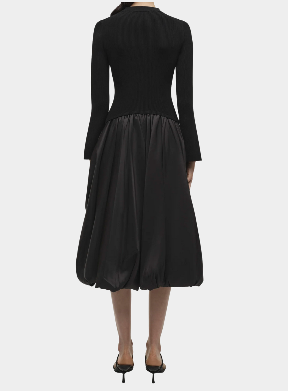 simkhai kenlie mock neck midi dress Kenlie Taffeta Knit Midi Dress