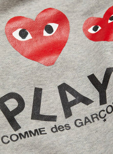 COMME DES GARÇONS PLAY | Women's Grey Heart Graphic Zip Up Hoodie