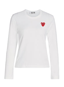 COMME DES GARÇONS | Ladies Long Sleeve Double Logo Patch T-Shirt