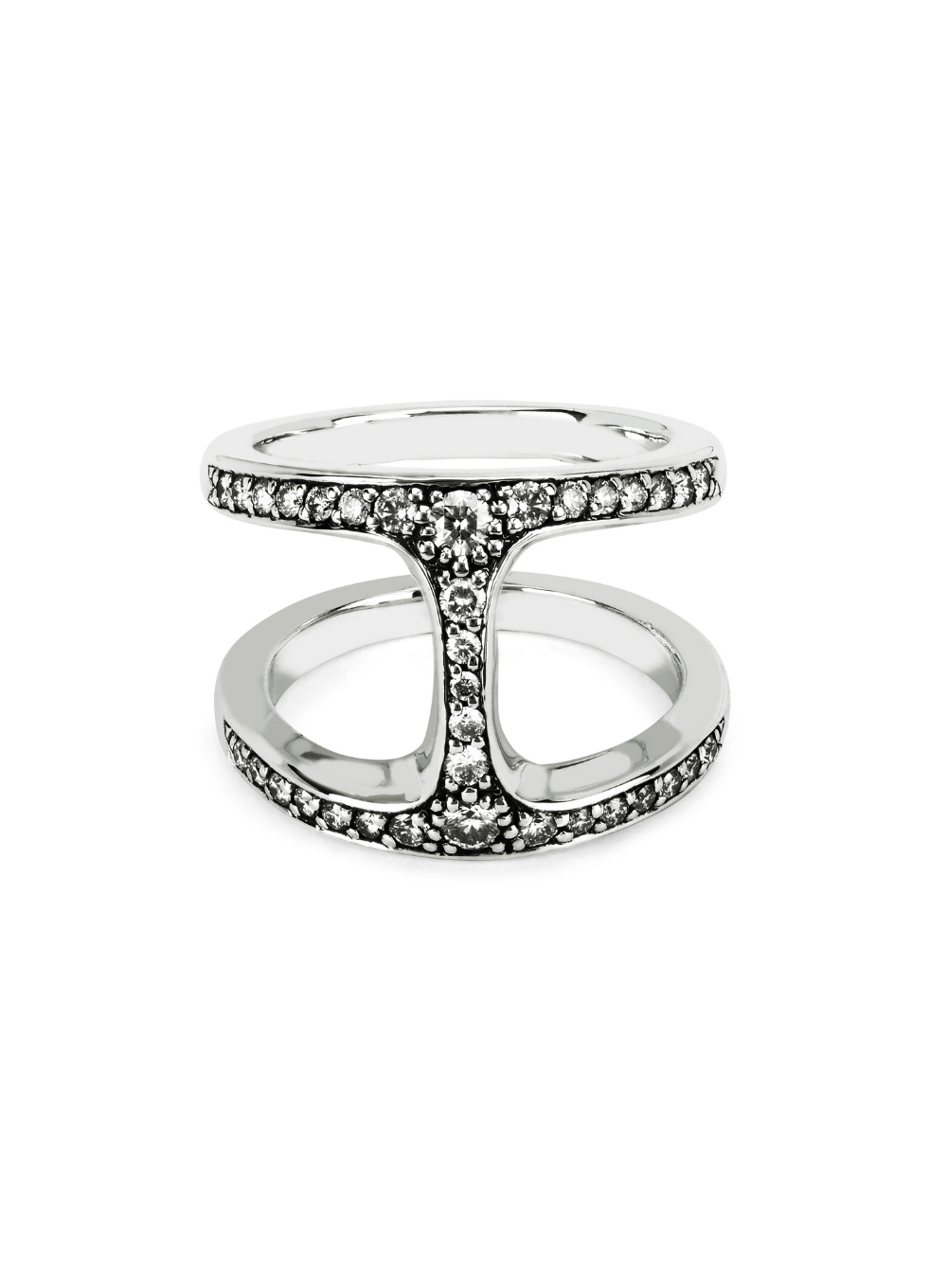 HOORSENBUHS | Dame Phantom with Diamonds Ring in Sterling Silver