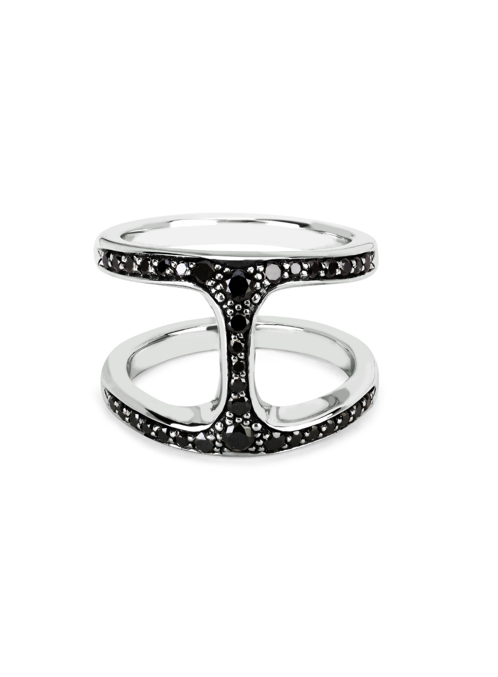 HOORSENBUHS | Dame Phantom with Black Diamonds Ring in Sterling Silver