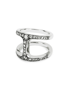 HOORSENBUHS | Dame Phantom with Diamonds Ring in Sterling Silver