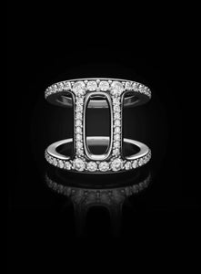 HOORSENBUHS | Dame II Phantom Ring in Sterling Silver With White Diamonds