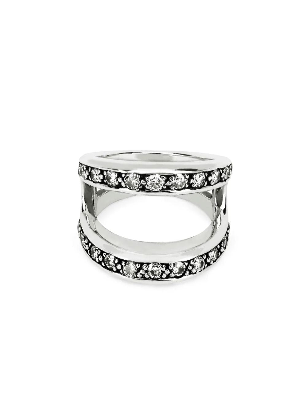HOORSENBUHS | Masque Ring with White Diamonds in Sterling Silver